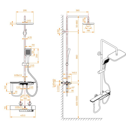 Душевая система RGW Shower Panels SP-35W 51140135-03