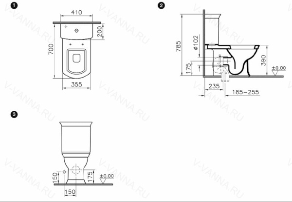 Унитаз VITRA SERENADA 9722B003-1163