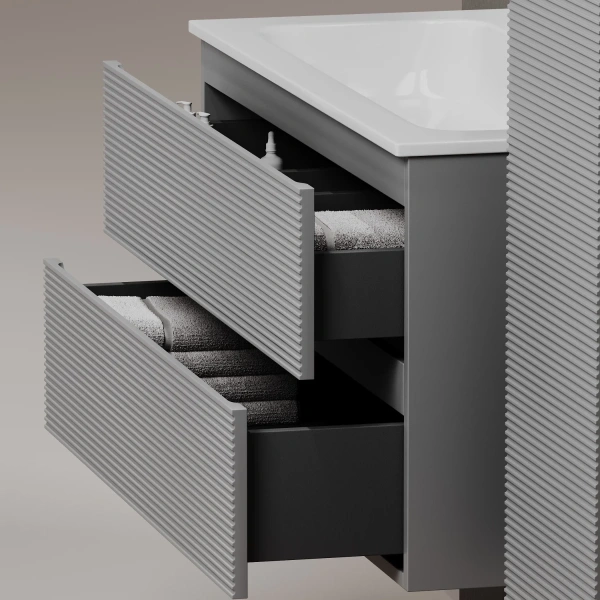 Тумба без раковины подвесная 100 см Sancos Folk FL100GS темно-серый матовый