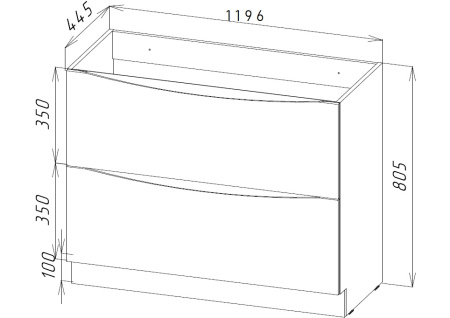 База под раковину напольная BelBagno MARINO-1200-2C-PIA-BL-P Bianco Lucido
