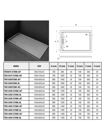 Душевой поддон из литьевого мрамора (100х70) WeltWasser  WW TR 10000004370