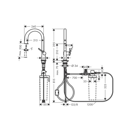 Смеситель для кухни Hansgrohe Aqittura 76803670