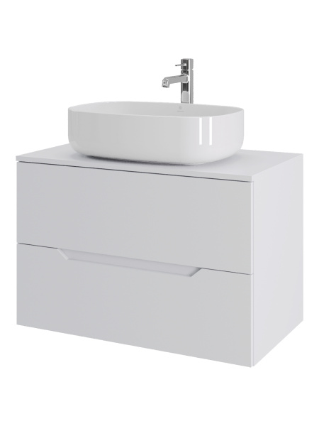 Тумба с раковиной подвесная 80 см,Orange Line Li-80TuwMDF+B07-540W белый