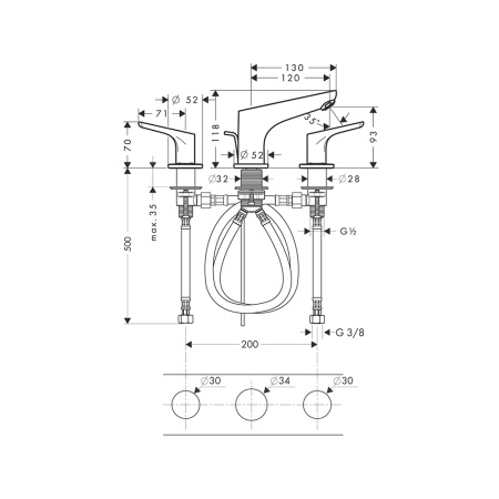Смеситель для раковины с донным клапаном Hansgrohe Focus 31937000 хром