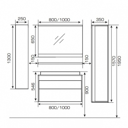 Тумба с раковиной Valente Severita S800.91
