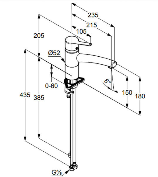 Смеситель для кухни Kludi Trendo 335750575