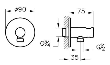 Набор встроенной душевой системы Vitra Origin A49266EXP, хром 