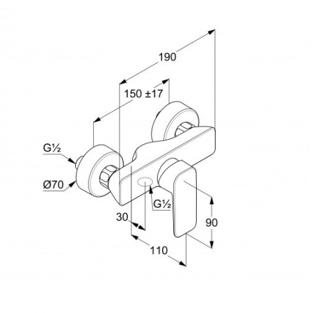 Смеситель для душа Kludi Pure&Style 408413975