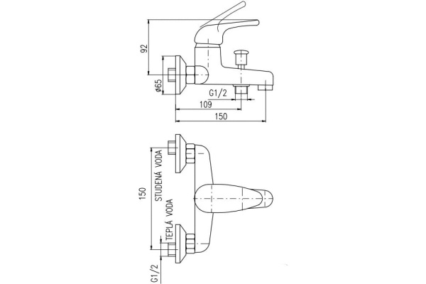 Смеситель для ванны Rav Slezak Sazava SA354.5