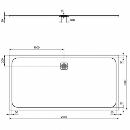 Душевой поддон (200х100) Ideal Standard ULTRAFLAT S K8327FT