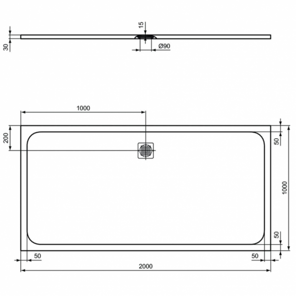 Душевой поддон (200х100) Ideal Standard ULTRAFLAT S K8327FV