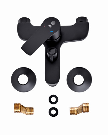 Душевая система Orange Aristo M19-944b смеситель с изливом, черный матовый