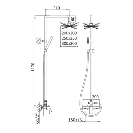 Душевая система Cezares Porta PORTA-CD-SR