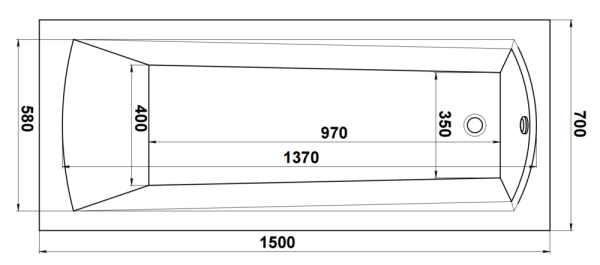 Ванна акриловая прямоугольная Cersanit NATURE 150x70 64243
