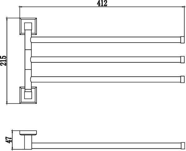 Держатель для полотенец поворотный 3-ой Savol 95 S-009503