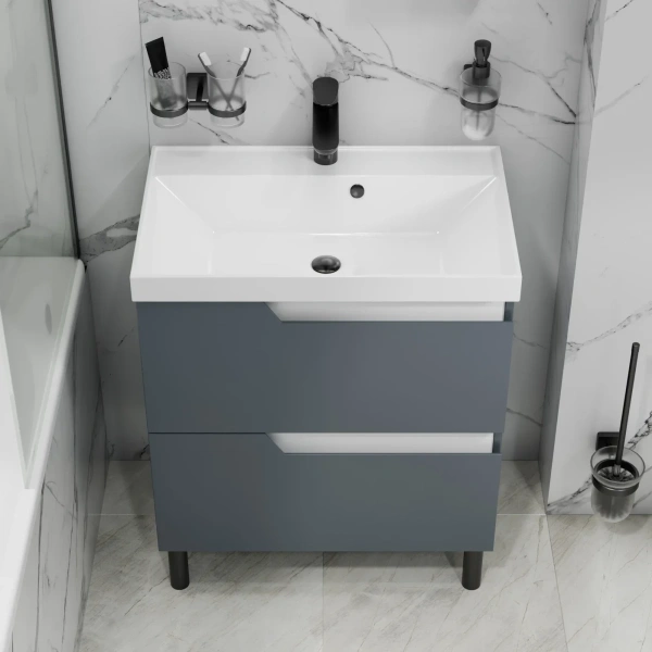 Тумба под раковину Санта Антарес 700520 графит матовый