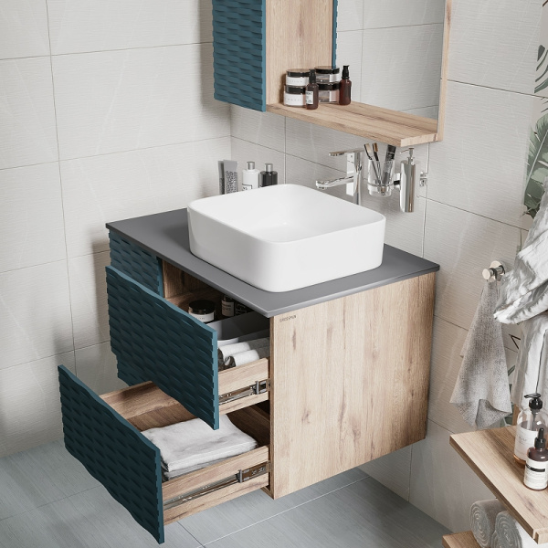 Тумба подвесная Grossman АЛЬБА-80 см 108012 с 2-я ящ, веллингтон/бриз