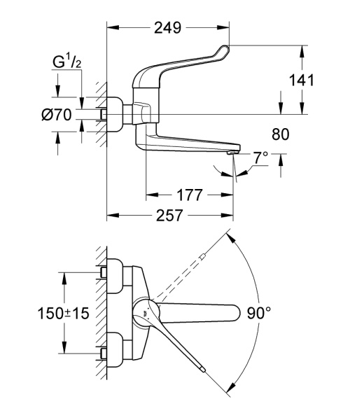 Смеситель однорычажный для раковины GROHE Euroeco Special 32793 000 (32793000)