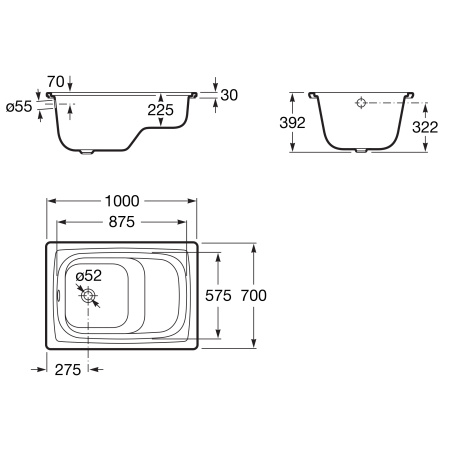 Ванна стальная Roca Contesa Banaseo (100x70) 213100001