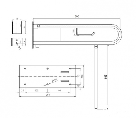 Поручень откидной BEMETA Help 301102271