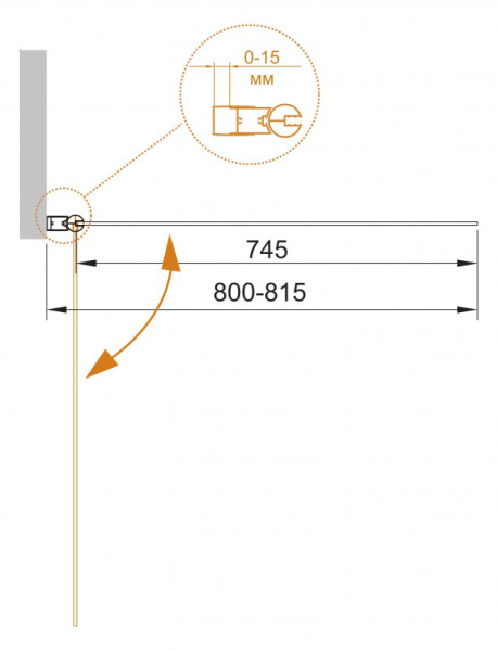 Душевая шторка на ванну CEZARES ECO-O-V-1-80/140-C-Cr