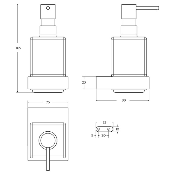 Дозатор для жидкого мыла CEZARES SLIDER-SOIS-V-NOP