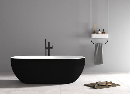 Акриловая ванна (172х79) ABBER AB9241MB без гидромассажа, черный