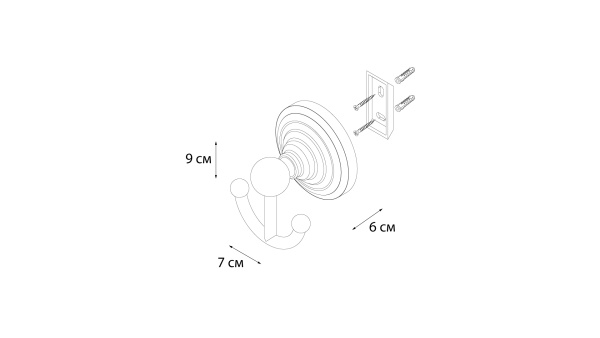 Крючок FIXSEN Retro двойной FX-83805