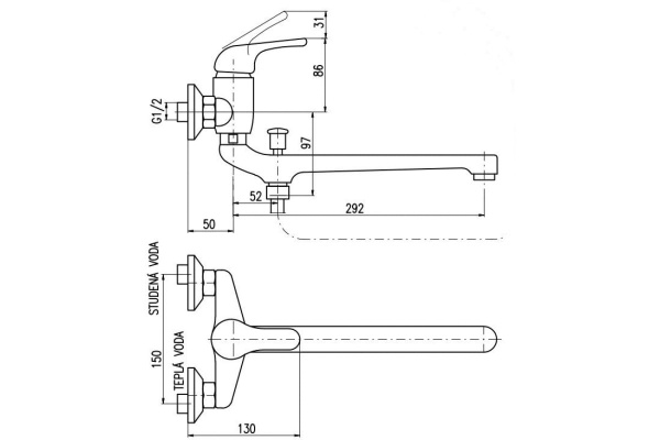 Смеситель для ванны Rav Slezak Sazava SA357.5/1