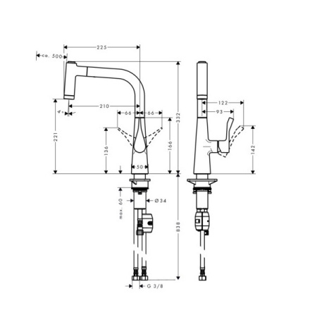 Смеситель для кухни HANSGROHE METRIS 14834000