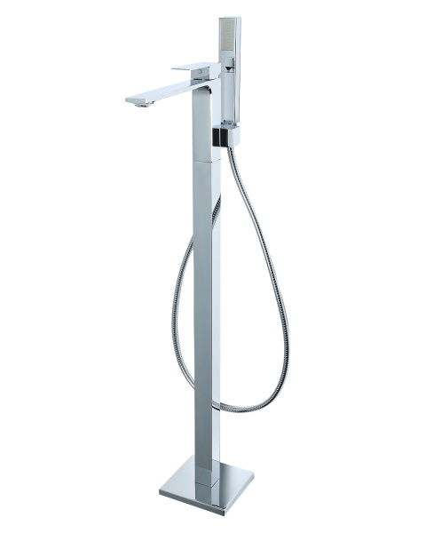 Смеситель для ванны однорычажный напольный с душевым набором Orange Lutz M04-336cr хром