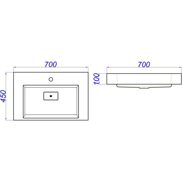 Раковины (70х45) Aqwella Toledo 700 Tol.07.04.D
