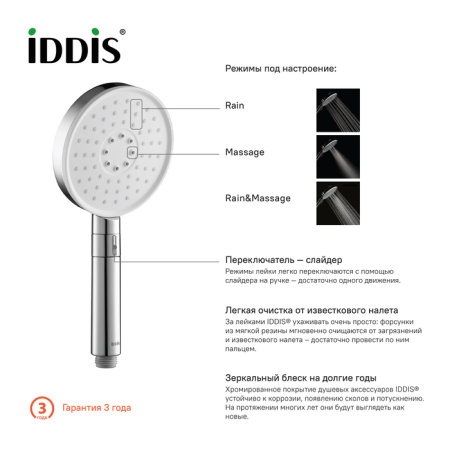 Лейка для душа IDDIS Swipe (SWI3F00i18)