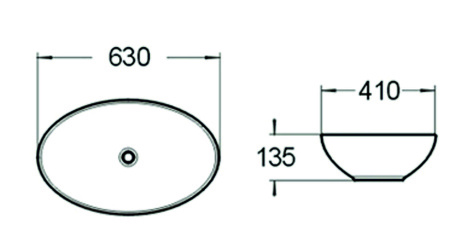 Раковина накладная (63х41) SantiLine SL-1019