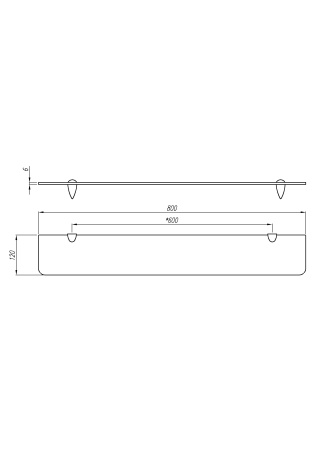 Полка Aquaton Ария 80 стеклянная 1A144603AA010