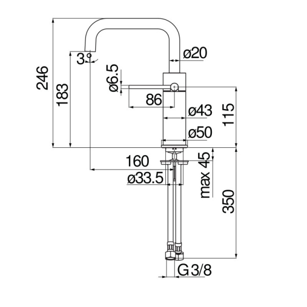 Смеситель для раковины Nobili Velis VE125118/3RCP
