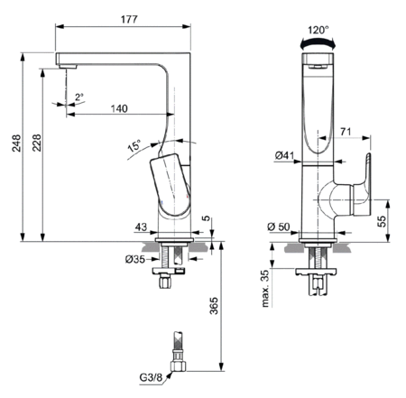 Смеситель для раковины Ideal Standard Edge A7111AA