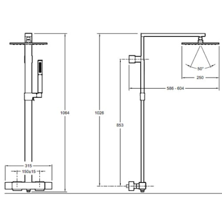 Душевая система Jacob Delafon Strayt E98321-CP