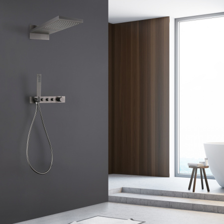 Душевой комплект ABBER Rund AF8752NG скрытого монтажа без излива, термостат, никель