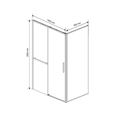 Душевой уголок Vincea  Slim Soft VSR-1SS9014CLB (140х90)  черный, стекло прозрачное