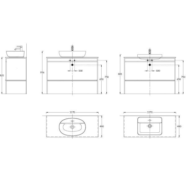 Консоль под раковину Kerama Marazzi Plaza Next PL.N.120.01\BLK.M