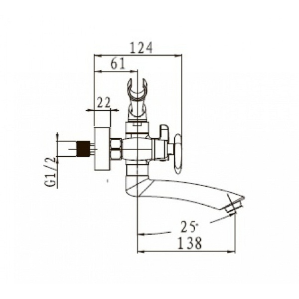 Смеситель для ванны с душем KAISER Trio (57122-2)