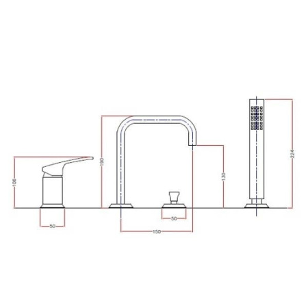 Смеситель на борт ванны Cezares Legend LEGEND-BVDM-03/24