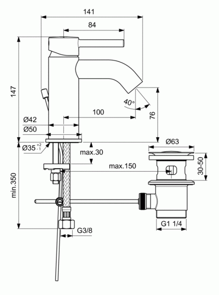 Смеситель для раковины Ideal Standard Ceraline BC203AA