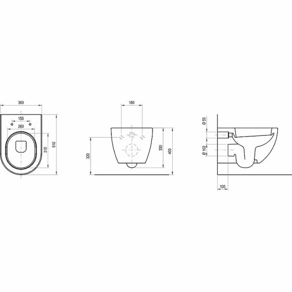 Унитаз подвесной Ravak Uni Chrome X01516