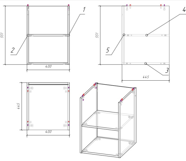Модуль для тумбы Cersanit MODUO 40 SB-MD-MOD40-SZ