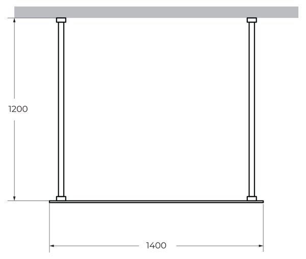 Душевая перегородка 140 см CEZARES LIBERTA LIBERTA-L-2-140-120-C-NERO