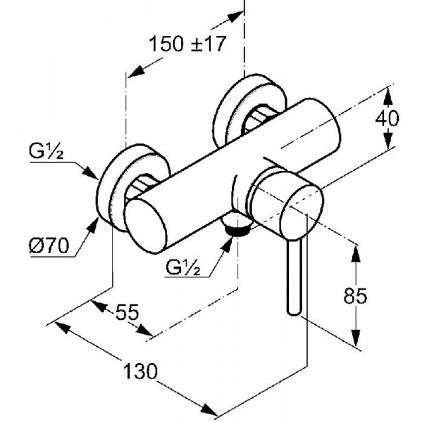 Смеситель для душа Kludi Bozz 388310576