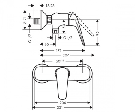 Смеситель для душа Hansgrohe Novus 71060000