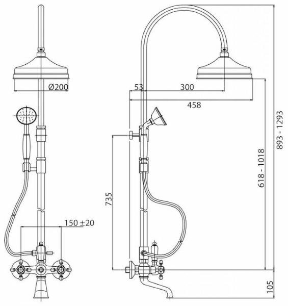 Душевая система Cezares DIAMOND DIAMOND-CVD-02-Sw